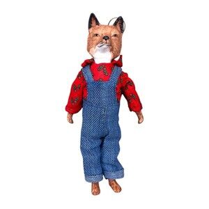 Fox Christmas Ornament Woodland Country Porcelain Fabric Fox Hunting Equestrian